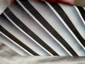 Cravata eleganta Woven Black & Grey Striped Micro Fiber Necktie 