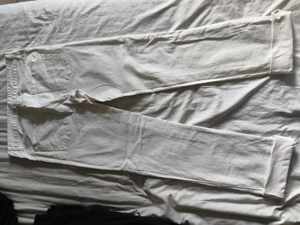 Blugi Zara jeans denim white black Label Straight preppy light wash Size 30w x33l - imagine 4