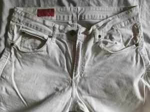 Blugi Zara jeans denim white black Label Straight preppy light wash Size 30w x33l - imagine 5