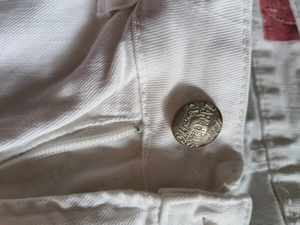 Blugi Zara jeans denim white black Label Straight preppy light wash Size 30w x33l - imagine 3