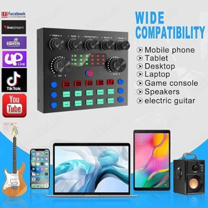 Placa de sunet multifunctionala V8, Bluetooth, mixer cu 10 efecte sonore
