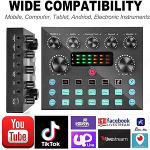 Placa de sunet multifunctionala V8, Bluetooth, mixer cu 10 efecte sonore - imagine 2