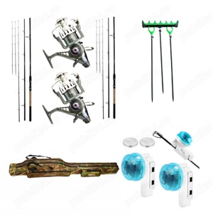 Set pescuit Feeder,2 Lansete 3, 90m,200 gr,2 Mulinete 5000,Senzori,Husa,Suporti