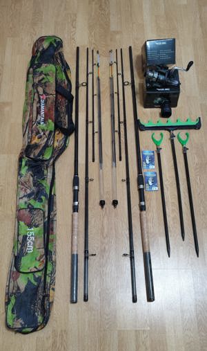 Set pescuit Feeder,2 Lansete 3, 90m,200 gr,2 Mulinete 5000,Senzori,Husa,Suporti - imagine 3