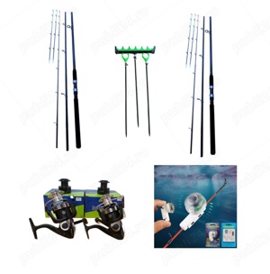 2 Lansete Power Feeder 3,90m, 2 Mulinete IF 5000, Senzori, Suporti  Livrare gratuita