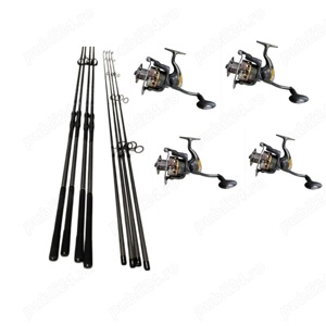 Set 4 Lansete Ebisu 3, 90m, 3,75 LBS, 2 Segm si 4 Mulinete Cool Angel Glamour 7000, 11 Rulmenti