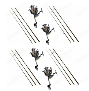 Set 4 Lansete 3, 90m, 3 Segm, Mandrina Metalica, 3,5 LBS+4 Mulinete Glamour 7000