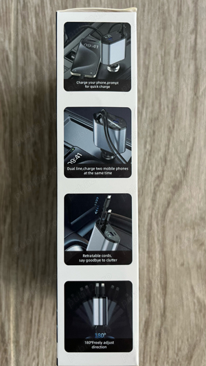 Incarcator auto rapid, 4 in 1, cabluri retractabile, 100% nou - imagine 5