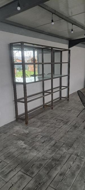 Raft expunere marfa profil de aluminiu 50x50mm. 5 polite .2.7m(L) x 2m(i) x 0.4m(l). Nu se uzeaza.