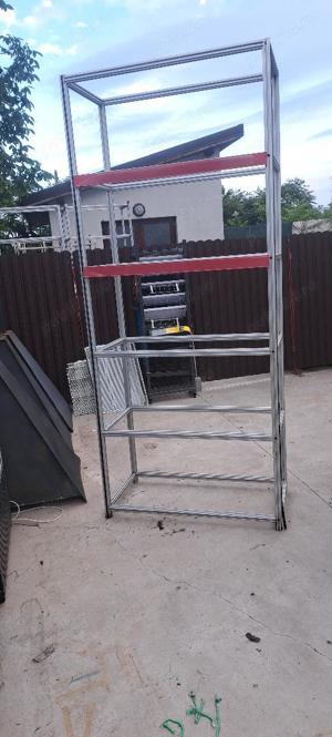 Raft expunere marfa profil de aluminiu 35x35mm. 6 polite .1m(L) x 2.3m(i) x 0.5m(l). Nu se uzeaza