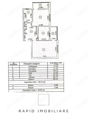 2 Camere - Etaj 1 - 57 mp - I.C. Frimu - Bloc 89'