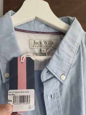  Camasa Jack Wills Sky Blue Shirt Simpla Eleganta Albastru deschis Size L - imagine 4