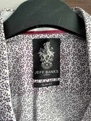  Camasa Jeff Banks Shirt Simpla Eleganta Alb Floral Size XL   18