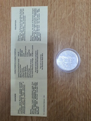 Moneda BNR Argint - 25.08.1999 - 100 ani Expediţia antarctică a navei Belgica - Emil Racoviţă