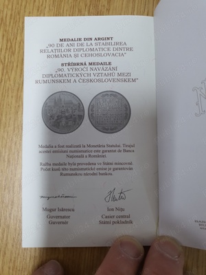 Moneda BNR Argint - 2010 - 90 ani de relatii diplomatice dintre Romania si Cehoslovacia - imagine 4