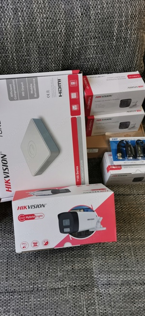 Sistem supraveghere video audio NOU Hikvision FullHD cu monitor - imagine 5