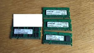 Memorie ram laptop ddr 2,de 1 gb ELPIDA CRUCIAL pc2- 5300s- 555