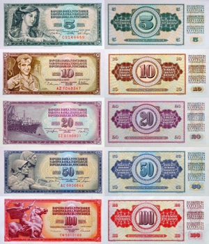  Lot 10 bancnote IUGOSLAVIA unc