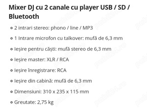 M I X E R audio,2canale,usb,2card sd,nou - imagine 5