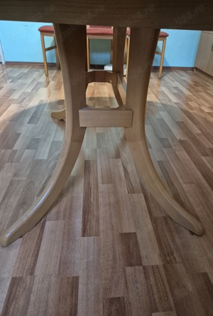 Masa ovala din lemn masiv  extensibila 6-10 persoane (150-195 x 100 cm) stejar  - imagine 4