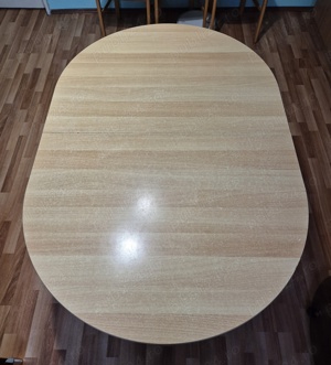 Masa ovala din lemn masiv  extensibila 6-10 persoane (150-195 x 100 cm) stejar  - imagine 2