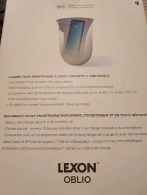 Statie de incarcare telefoane wireless 2 in 1 Lexon, 99lei - imagine 2