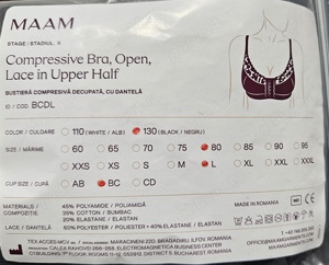 Bustieră Compresivă Decupată, cu Dantelă 80 cm, cupa BC