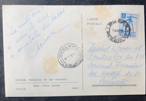 Buziaș - Pavilionul de ape minerale, carte postala RPR - imagine 2