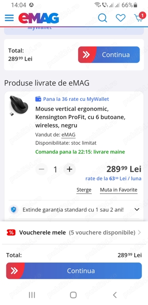 Mouse wireless vertical Kensigton ProFit pentru stângaci și dreptaci - imagine 3