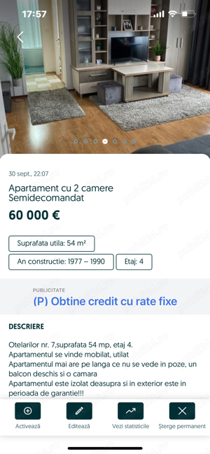 Apartament cu 2 camere Semidecomandat - imagine 4