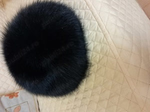 Caciulă blană naturală vulpe neagra - imagine 3