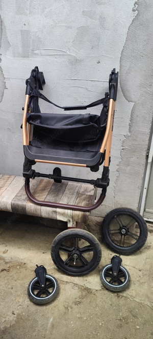 Carucior nou nascut 3 in 1 Lorelli Viola 22Kg + Geanta + Plasa insecte - imagine 5