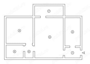 Apartament 2 camere, Bloc 1, Strada Smirodava 1, Etaj 1 - imagine 8