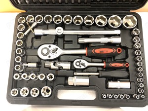 Trusa de chei 108 piese, 2 clichet 1/2 1/4, Crom-Vanadiu, 199 lei - imagine 5