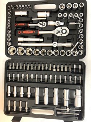Trusa de chei 108 piese, 2 clichet 1/2 1/4, Crom-Vanadiu, 199 lei - imagine 2