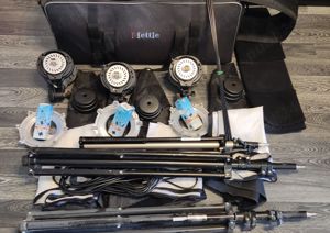 Set 3 lumini studio 1000w - Mettle QL-1000 Tungsten Quartz 3200k