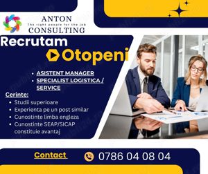 Recrutam Asistent Manager si Specialist Logistica