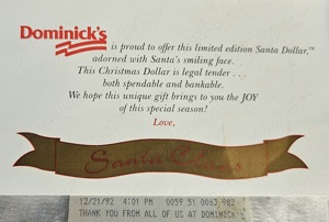 Bagnota de one dolar, USA - Santa Claus.  - imagine 3