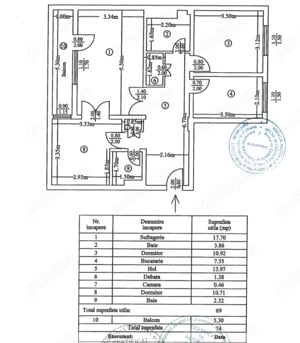 Vand apartament 3 camere 74mp Rosiori de Vede ultracentral