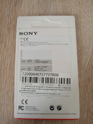 Vând card micro SD Sony de 256 GB,nou nouț la cutie, produs de calitate. - imagine 4