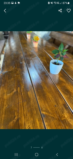 Masă lemn masiv foișor  - imagine 5