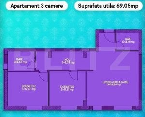 Apartament 3 camere, 69 mp utili, Asamblu rezidential zona Cornitoiu - imagine 2