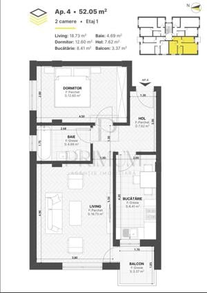 GIROC - 2 Camere - ETAJ 1 - Decomandat - Bloc nou - imagine 11