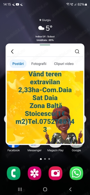 De vânzare teren extravilan 2,33 ha, 1 euro m2 .