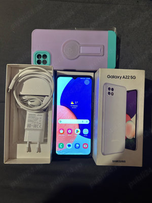 Telefon mobil Samsung Galaxy A22, Dual SIM, 64GB, 5G, Light Violet - imagine 5