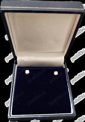 Cercei aur cu diamante