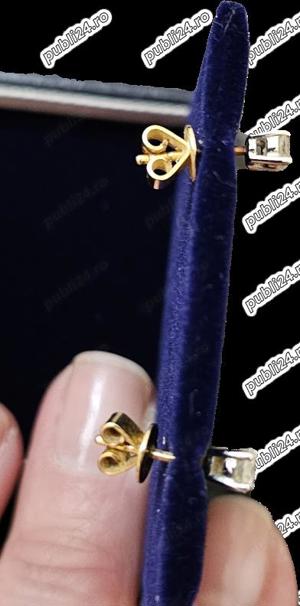 Cercei aur cu diamante - imagine 2