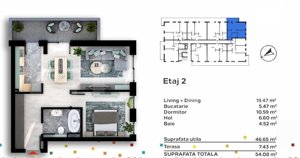 Apartament 2 camere, incalzire in pardoseala, parcare subterana inclusa - imagine 5