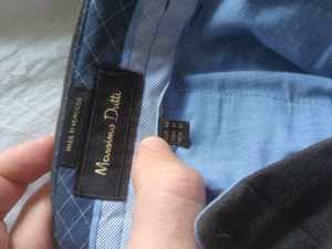 Massimo Dutti Men's Italian Extra fine Cotton Gray Trouser Pants Size 40