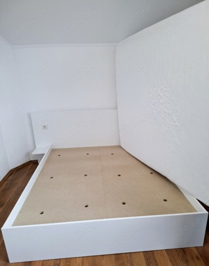 Pat cu saltea si polite 190x160x20 cm+protectie saltea+lenjerie de pat - imagine 4